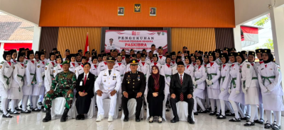 Pengukuhan Tim Paskibra Sekolah Menjadi Paskibra Kapanewon Karangmojo Tahun 2026